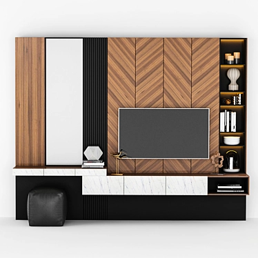 Modern TV Stand with V-Ray Rendering 3D model image 1 