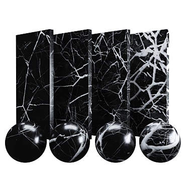 Elegant Black Marble Tile 3D model image 1 