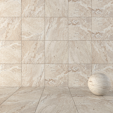 Antico Ivory Stone Wall Tiles 3D model image 1 