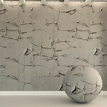 Aged Stucco Concrete Wall 3D model image 1 