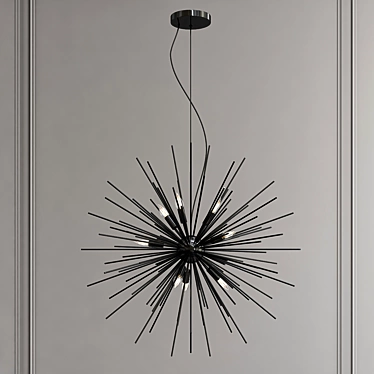 Black Pearl Star Chandelier 3D model image 1 