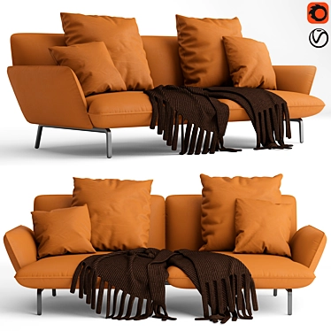 Zanotta Dove 2-Seater Sofa: Contemporary Elegance for Your Home 3D model image 1 