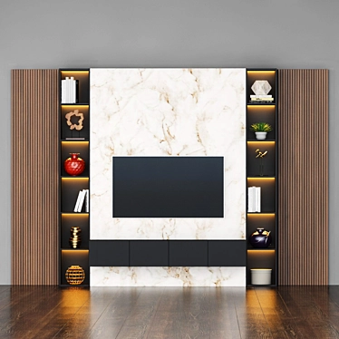 Sleek Modern TV Stand 60"  3D model image 1 