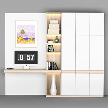 Multi-Purpose Home Office Shelf 3D model image 1 