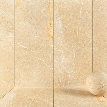 Beige Limestone Stone Wall Tiles 3D model image 1 