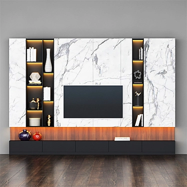 Modern TV Stand, Sleek Design 3D model image 1 