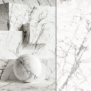 Seamless Invisible Grey Marble 3D model image 1 