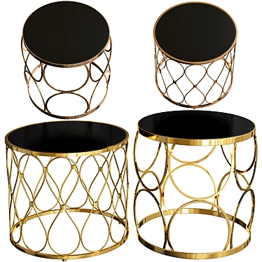 Golden Marie Coffee Tables Set 3D model image 1 