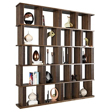 Versatile Shelving Unit with Added 3D Assets 3D model image 1 