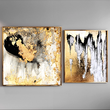 Golden Abstract Art Collection 3D model image 1 