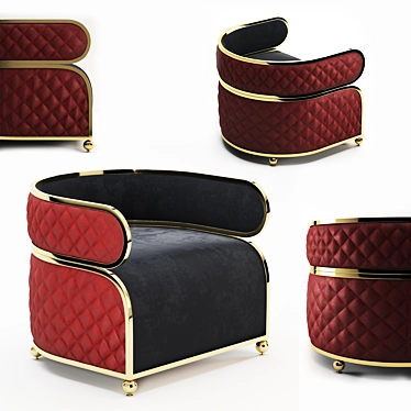 Elegant Opera Velvet Armchair 3D model image 1 