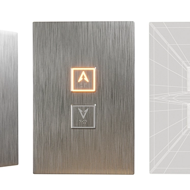 Stainless Steel Elevator Buttons 3D model image 1 