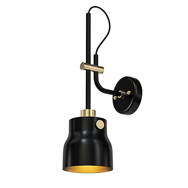 Adjustable Industrial Style Wall Sconce 3D model image 1 