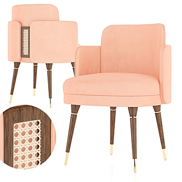 Bond Dining Chair | Elegant Design with Rattan Detail 3D model image 1 