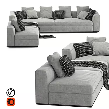 Elegant Minotti Sofa - Luxurious Comfort 3D model image 1 