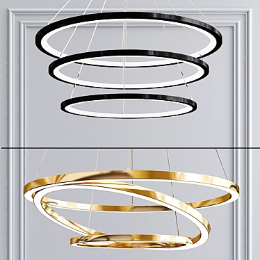 Luxury Ring Chandelier Collection 3D model image 1 