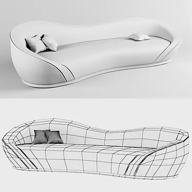 Crave Gray Sofa 2013: Sleek and Chic 3D model image 1 