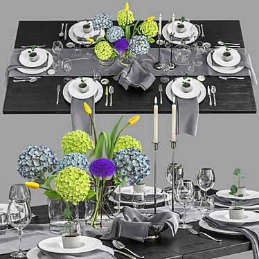Elegant Table Setting for Corona Render 3D model image 1 