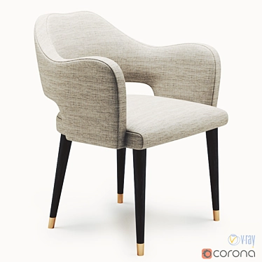 Elegant Ulivi Ines Chair: 3D Model 3D model image 1 