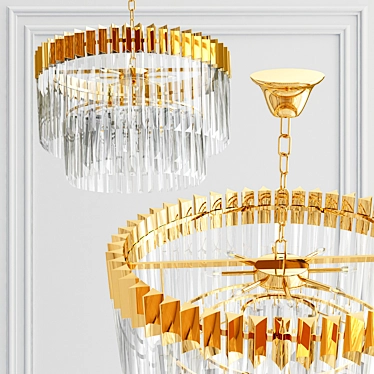 Golden Glass Pendant Light: Odeon Moria 3D model image 1 