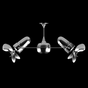 Retro-Inspired Ceiling Fan 3D model image 1 