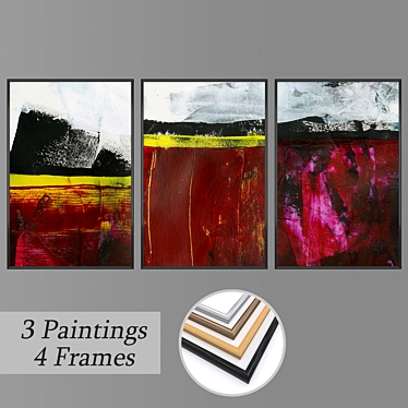 Modern Wall Art Set with Multiple Frames 3D model image 1 