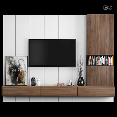 Modular TV Wall Unit 3D model image 1 