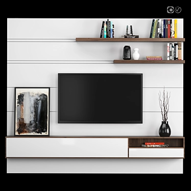 Modular TV Wall: Easy Editing, Stylish Design 3D model image 1 