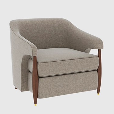 Herman Baker Fabric Armchair 3D model image 1 