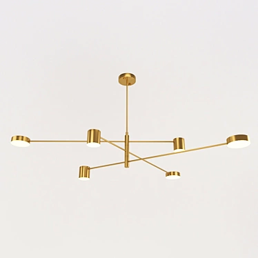 Modern Brass Pendant Light 3D model image 1 