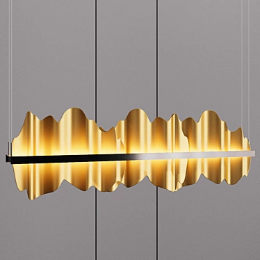 Metal Hildene Pendant: Sleek Linear Design 3D model image 1 