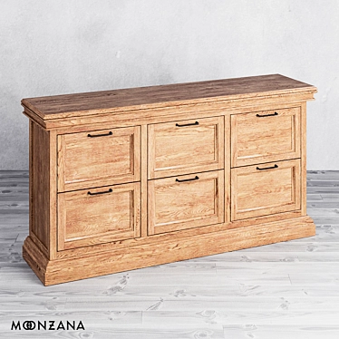 Replica Oak Chest of Drawers | Moonzana 3D model image 1 