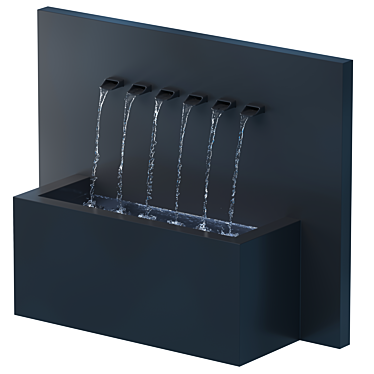 Sleek Metal Wall Fountain 3D model image 1 