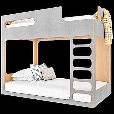 Modern Twin Bunk Bed 3D model image 1 