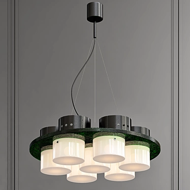 Italian Modern Chandelier with Six Shades 3D model image 1 