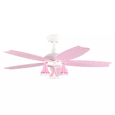 Sakura Modern Fan + Lights 3D model image 1 