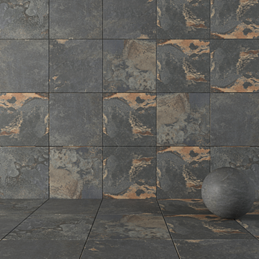 Rustic Stone Wall Tiles 3D model image 1 