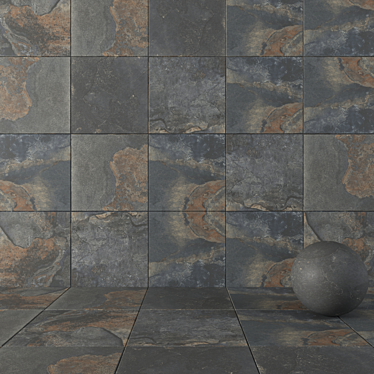 Rustic Stone Wall Tiles - Kayah Collection 3D model image 1 