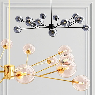 Lucci Décor Orion Pendant: Modern Lighting with 15 Glass Globes 3D model image 1 