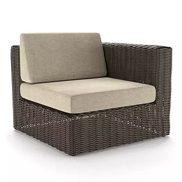 Havana Rattan End Unit 3D model image 1 