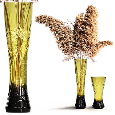 Title: Elegant Pampas Vase for Stunning Floral Displays 3D model image 1 