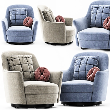 Larkin Swivel Armchair: Style and Comfort Combined 3D model image 1 