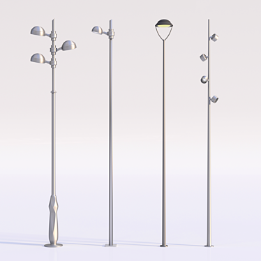 Modern Style Street Lights (4-Pack) 3D model image 1 