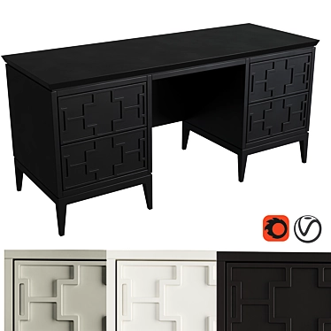 Austin Home Desk: Stylish and Functional 3D model image 1 