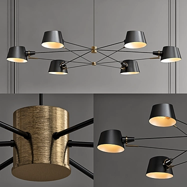 Elegant Pivot Chandelier 3D model image 1 