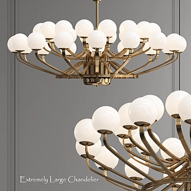 Grandiose Brass Chandelier: Exquisite Design 3D model image 1 