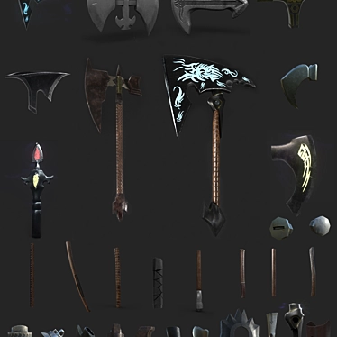 8-Blade Ax Kit: Versatile, High-Quality, PBR 3D model image 1 