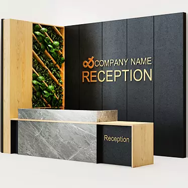 Modern Reception Desk for Efficient Registration 3D model image 1 