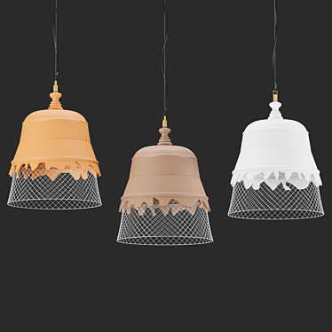 Modern Concrete Pendant Light 3D model image 1 