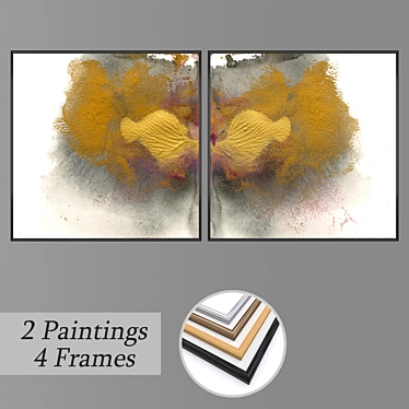 Elegant Wall Art Set with Multiple Frames 3D model image 1 